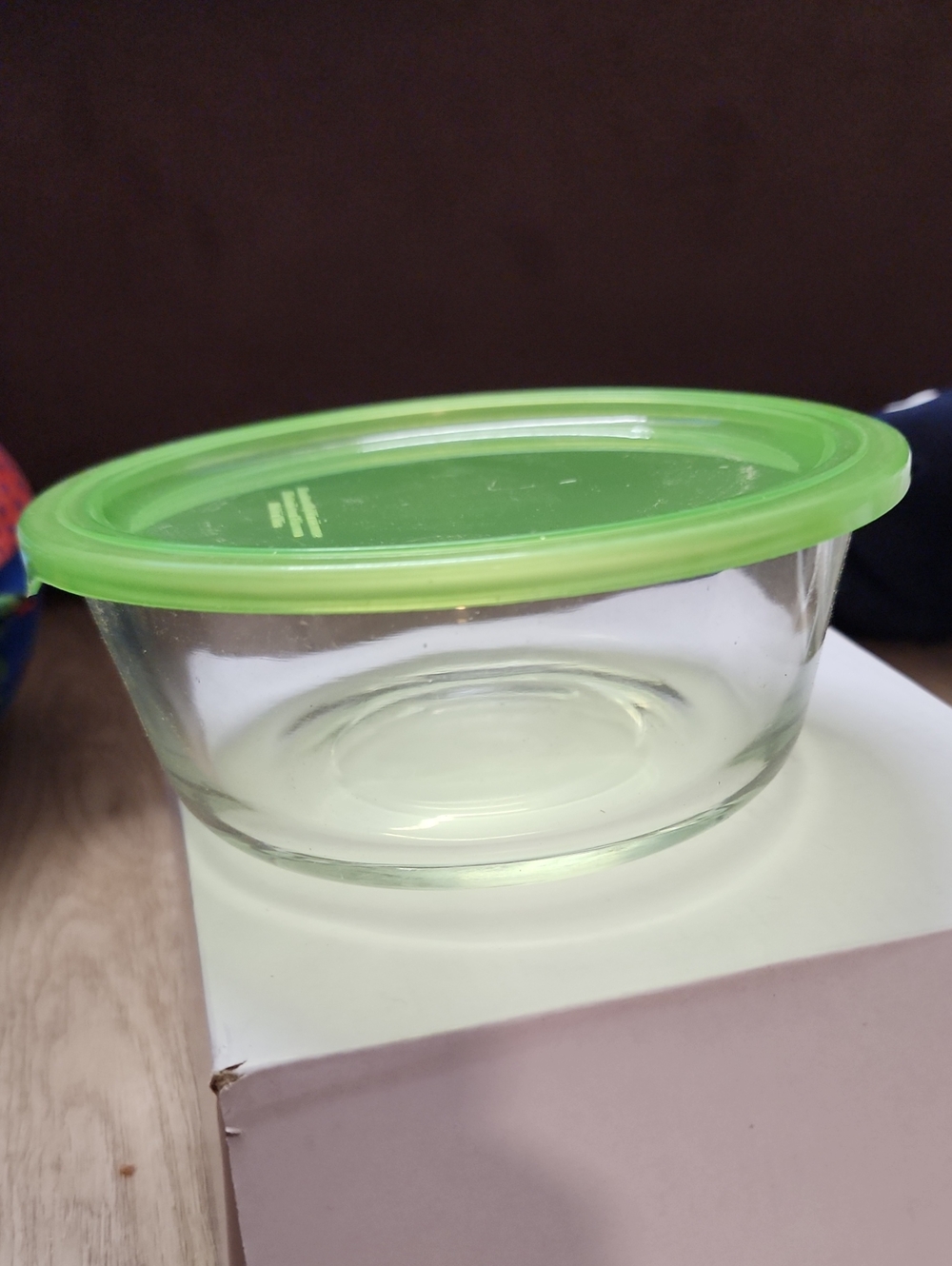 Translucent Glass Food Storage Container With Green Lid New In Box - Picture 4 of 4